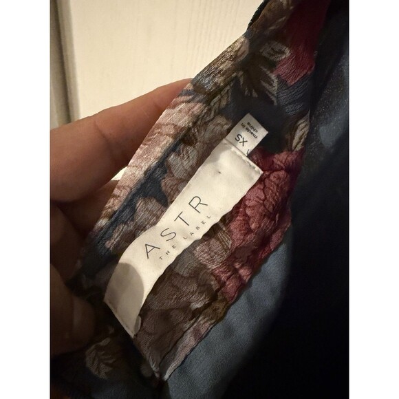 $158 Astr The Label Slate Blue Frolic Floral Cutout Maxi Dress XS A500 - Picture 9 of 9